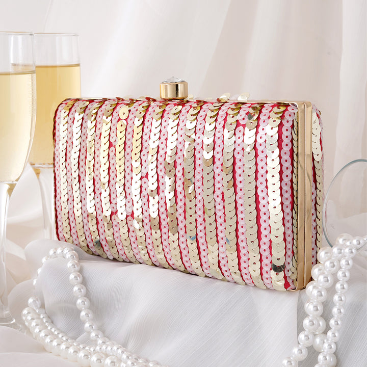 Sereia Pink Sequin Clutch