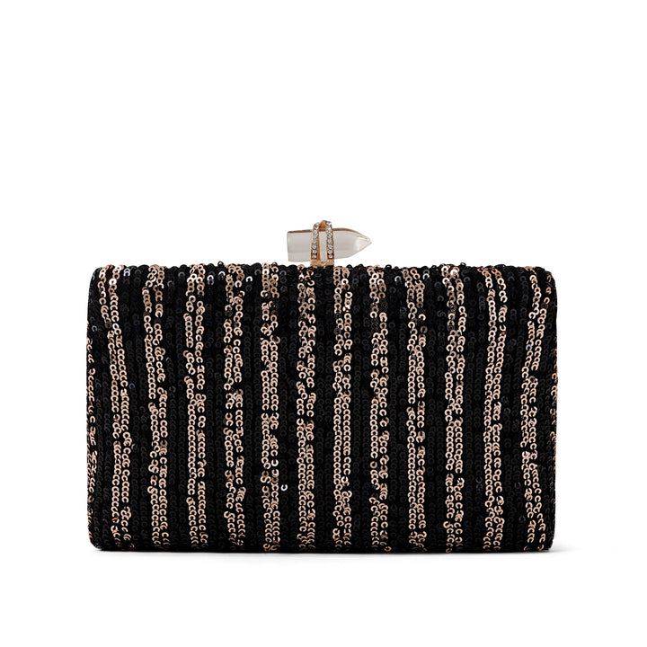 Ezra Black &amp; Silver Sequin Clutch
