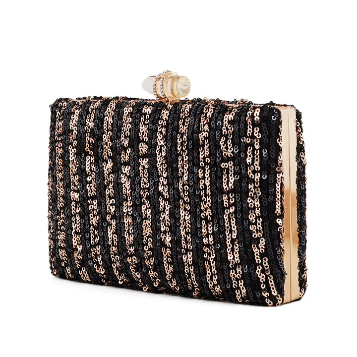 Ezra Black &amp; Silver Sequin Clutch