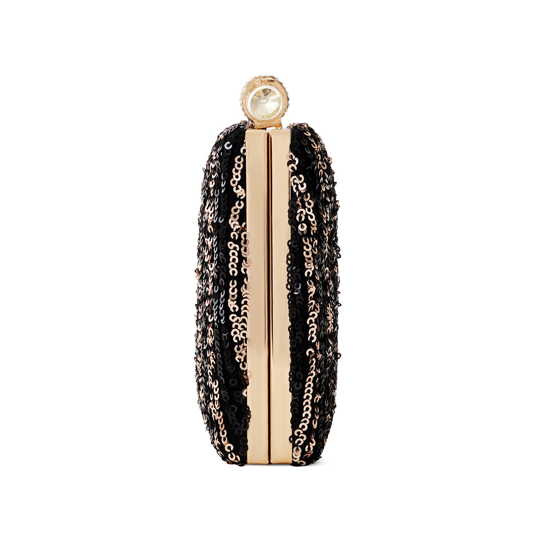 Ezra Black &amp; Silver Sequin Clutch