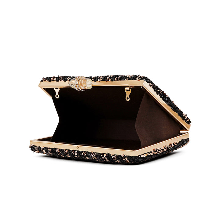 Ezra Black &amp; Silver Sequin Clutch