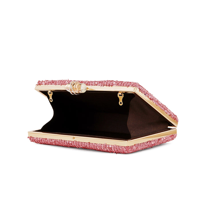 Arien Pink Sequin Clutch