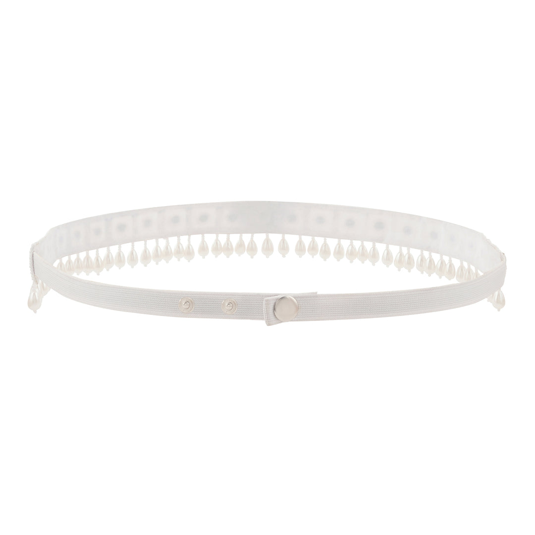 Teejh Saraayu Bead Mirror White Belt