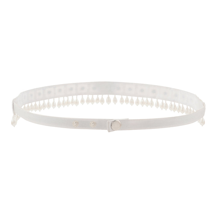 Teejh Saraayu Bead Mirror White Belt
