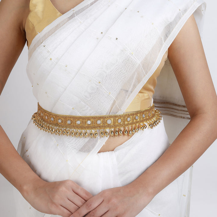 Teejh Zivah Bead Mirror Gold Belt