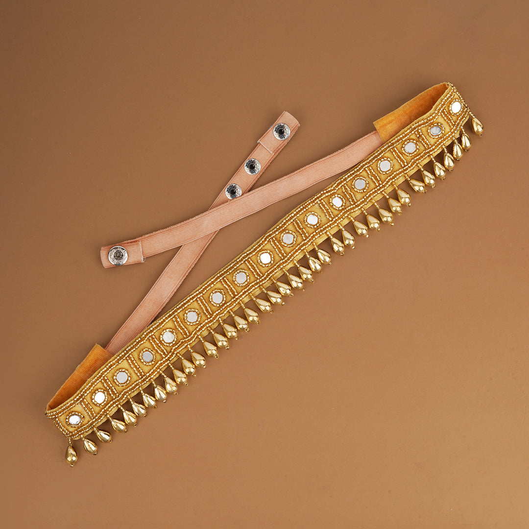 Teejh Zivah Bead Mirror Gold Belt