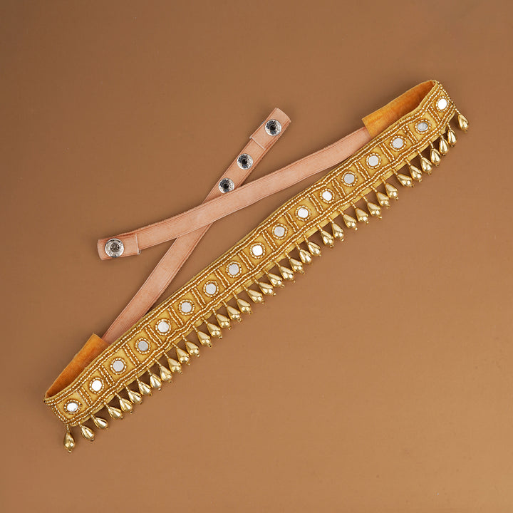 Teejh Zivah Bead Mirror Gold Belt