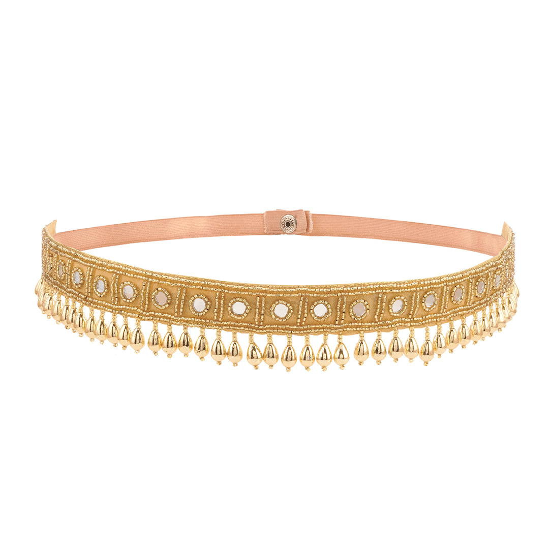 Teejh Zivah Bead Mirror Gold Belt