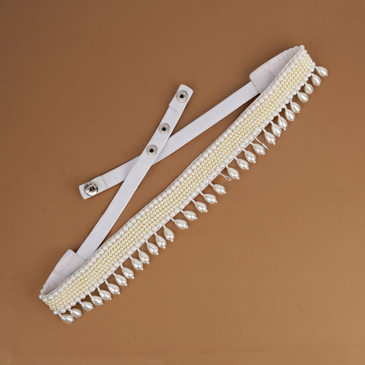 Teejh Zaaria Pearl White Belt
