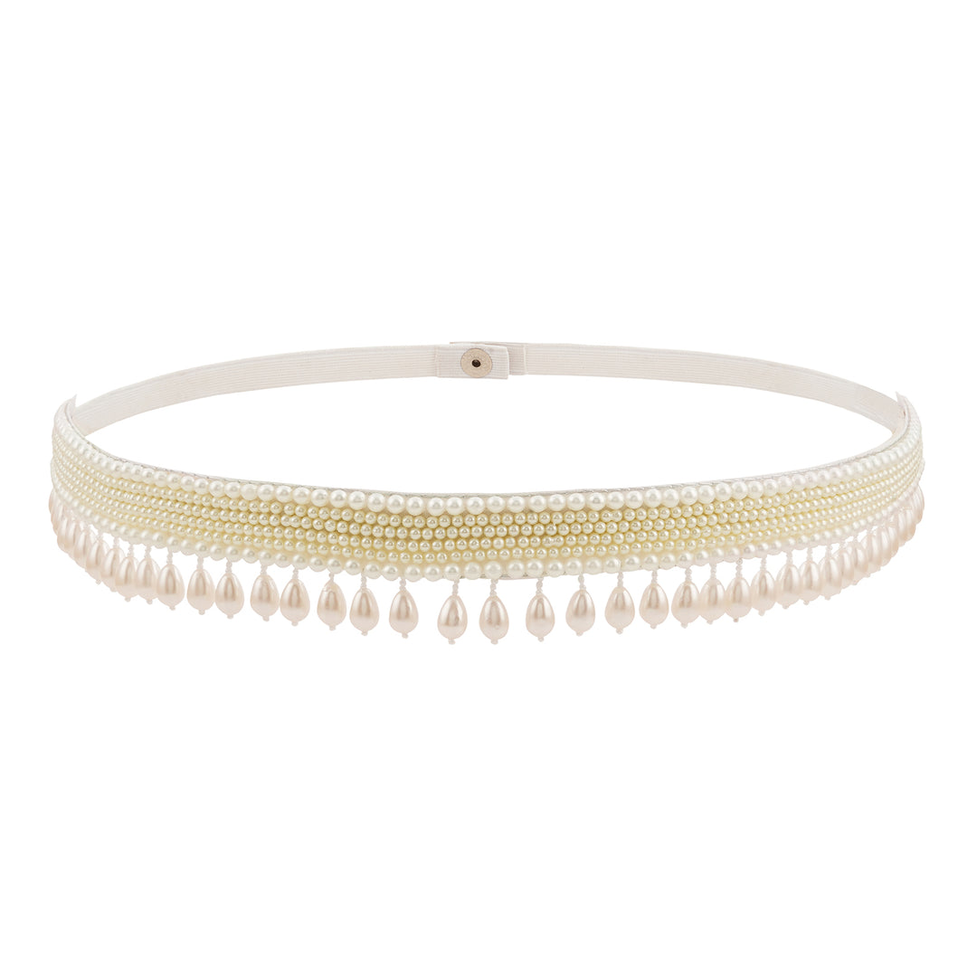 Teejh Zaaria Pearl White Belt