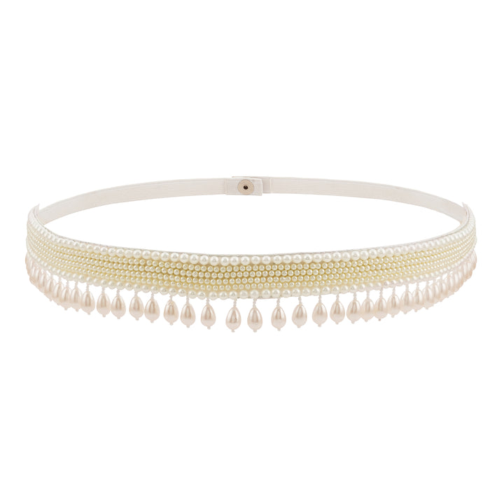 Teejh Zaaria Pearl White Belt