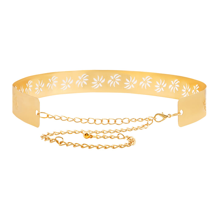 Teejh Izumi Floral Gold Mettalic Belt