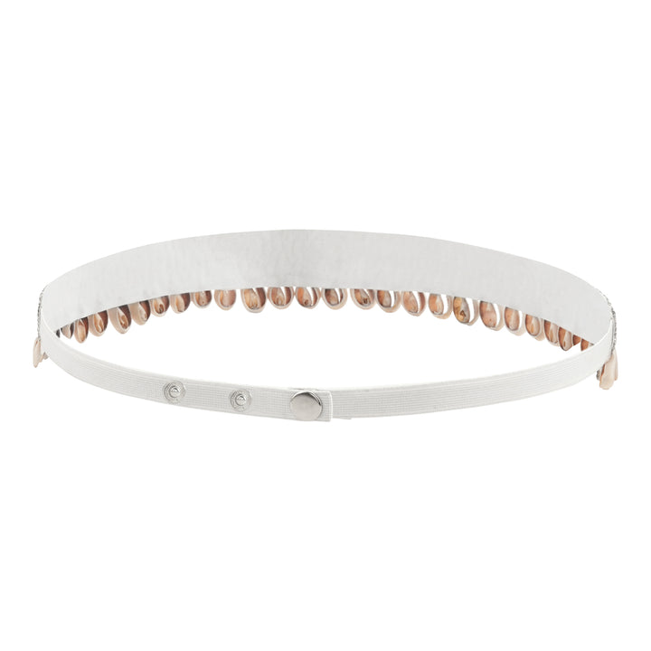 Teejh Ambrai Bead Shell Silver Belt