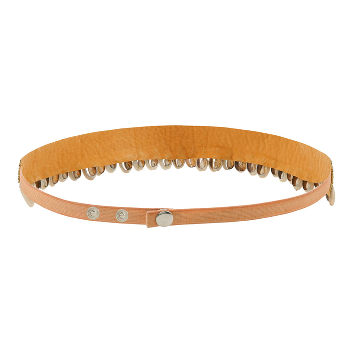 Teejh Ambrai Bead Shell Gold Belt