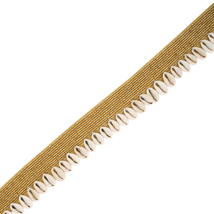Teejh Ambrai Bead Shell Gold Belt