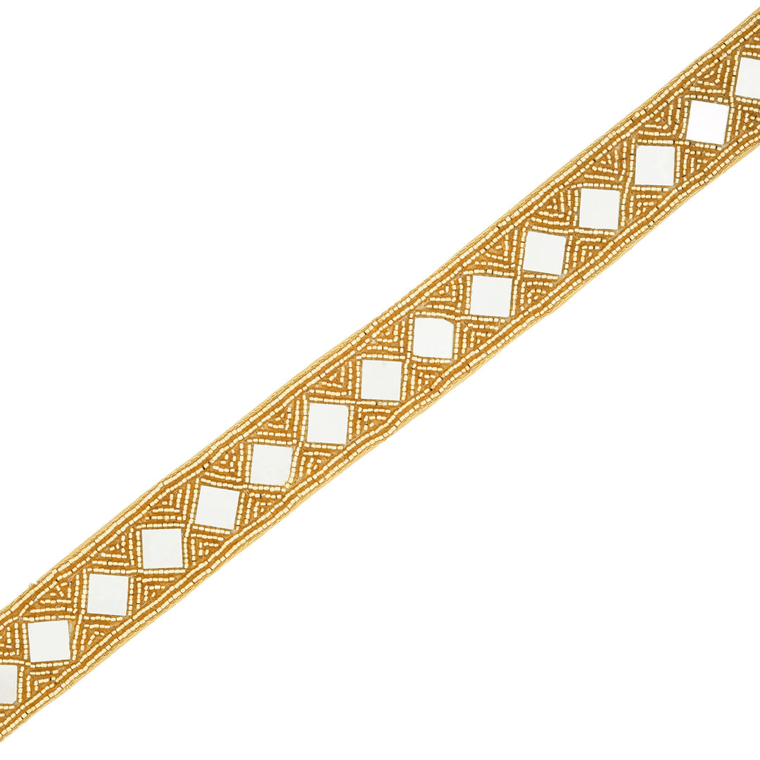 Teejh Kahani Bead Mirror Gold Belt