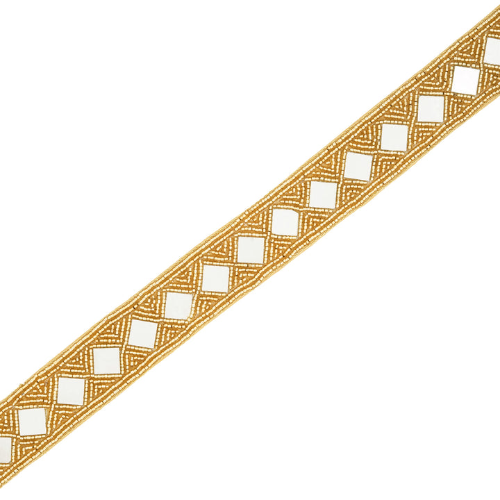 Teejh Kahani Bead Mirror Gold Belt