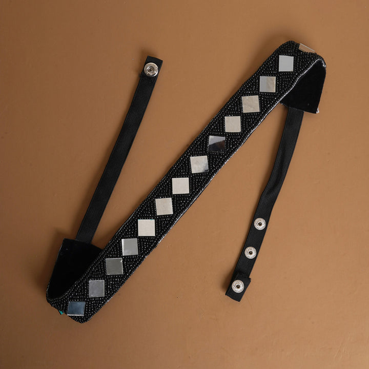 Teejh Kahani Bead Mirror Black Belt