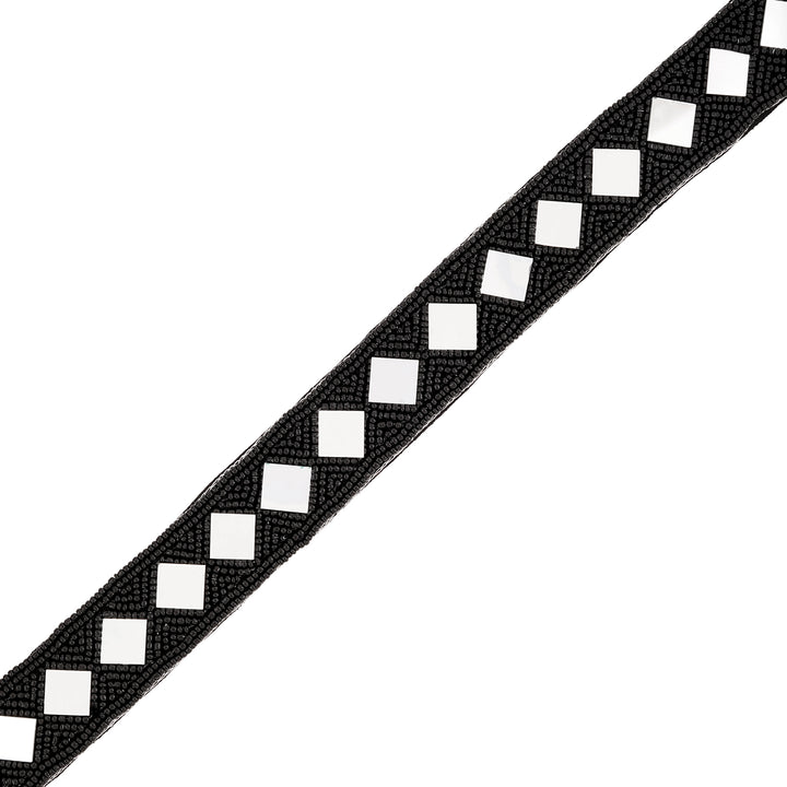 Teejh Kahani Bead Mirror Black Belt