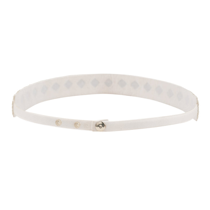 Teejh Kahani Bead Mirror Silver Belt