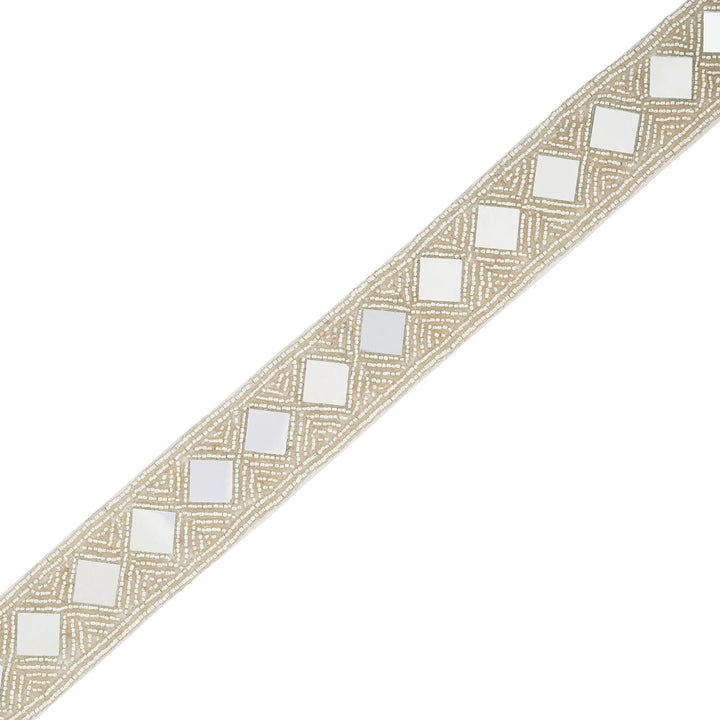 Teejh Kahani Bead Mirror Silver Belt