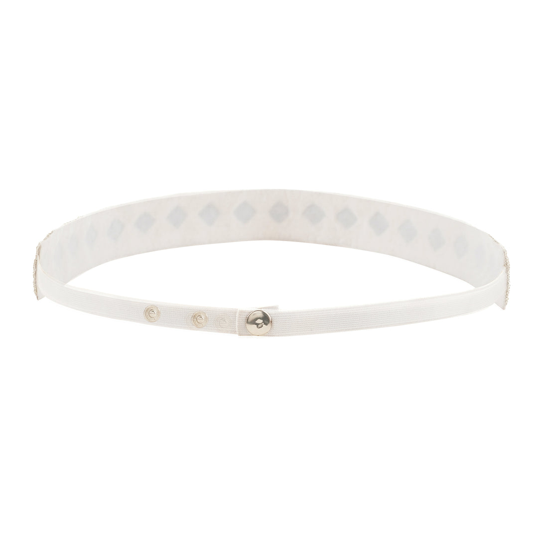 Teejh Kahani Bead Mirror White Belt