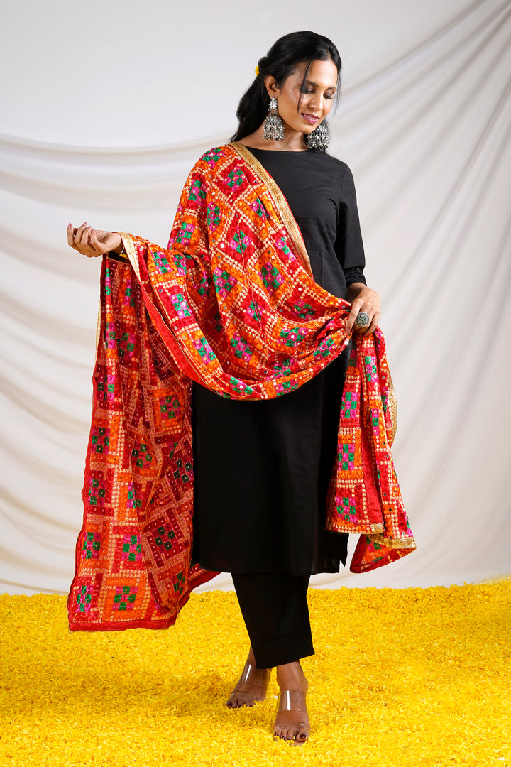 Teejh Patiala kudi Phulkari Dupatta