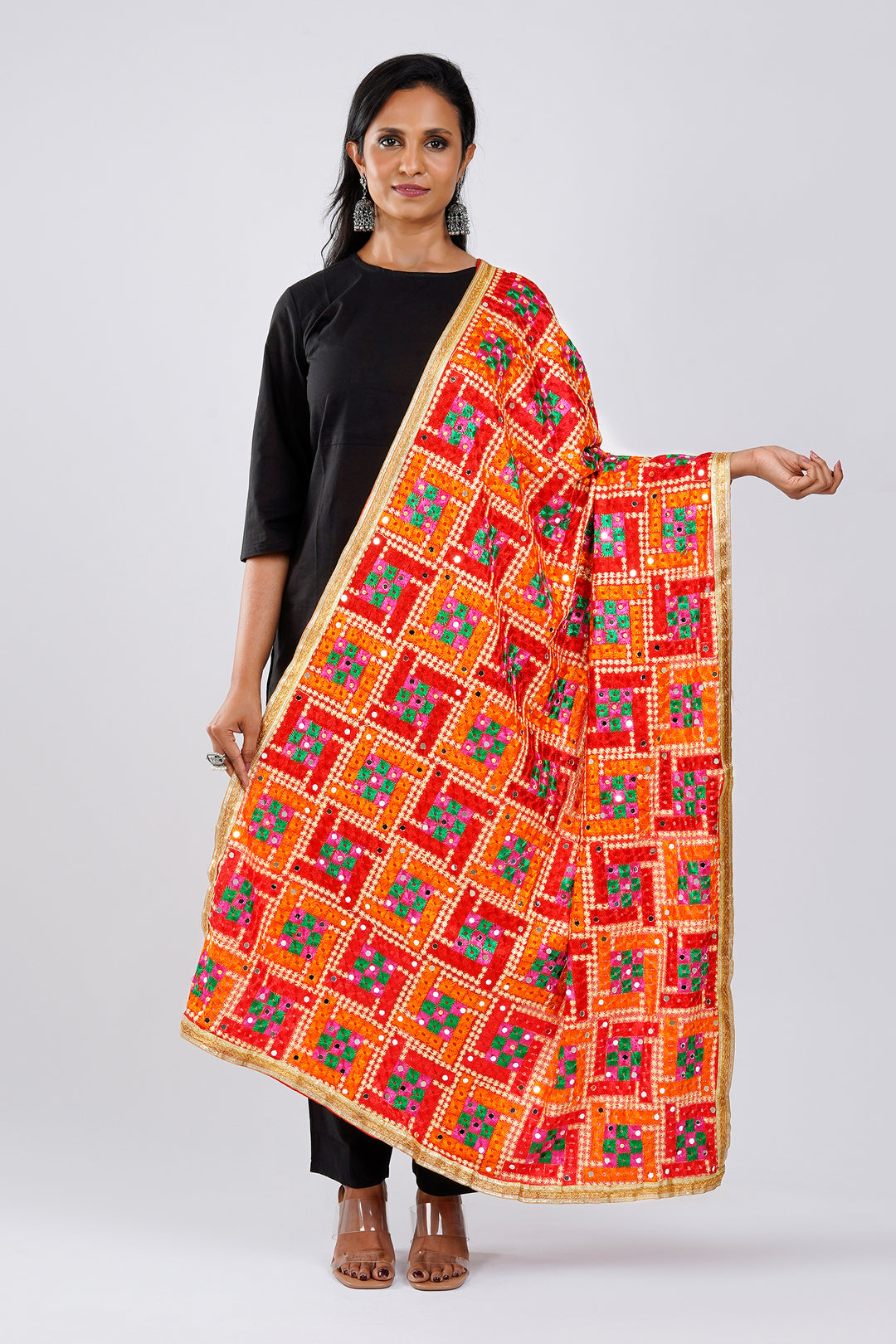 Teejh Patiala kudi Phulkari Dupatta