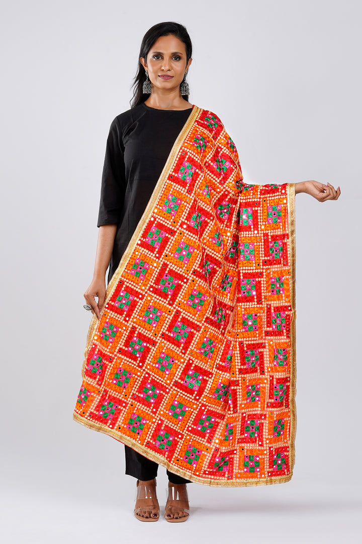Teejh Patiala kudi Phulkari Dupatta