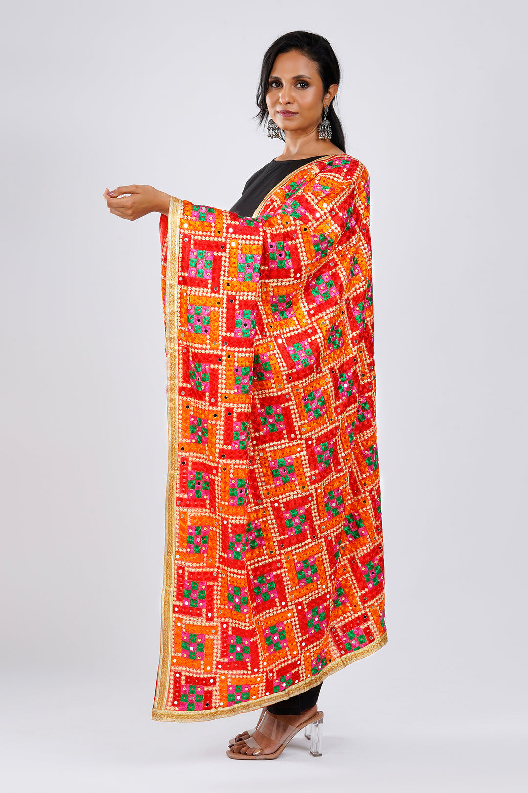 Teejh Patiala kudi Phulkari Dupatta