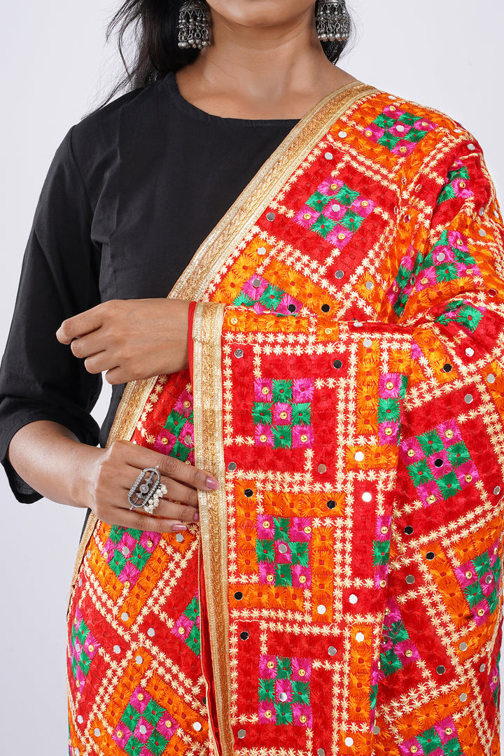 Teejh Patiala kudi Phulkari Dupatta
