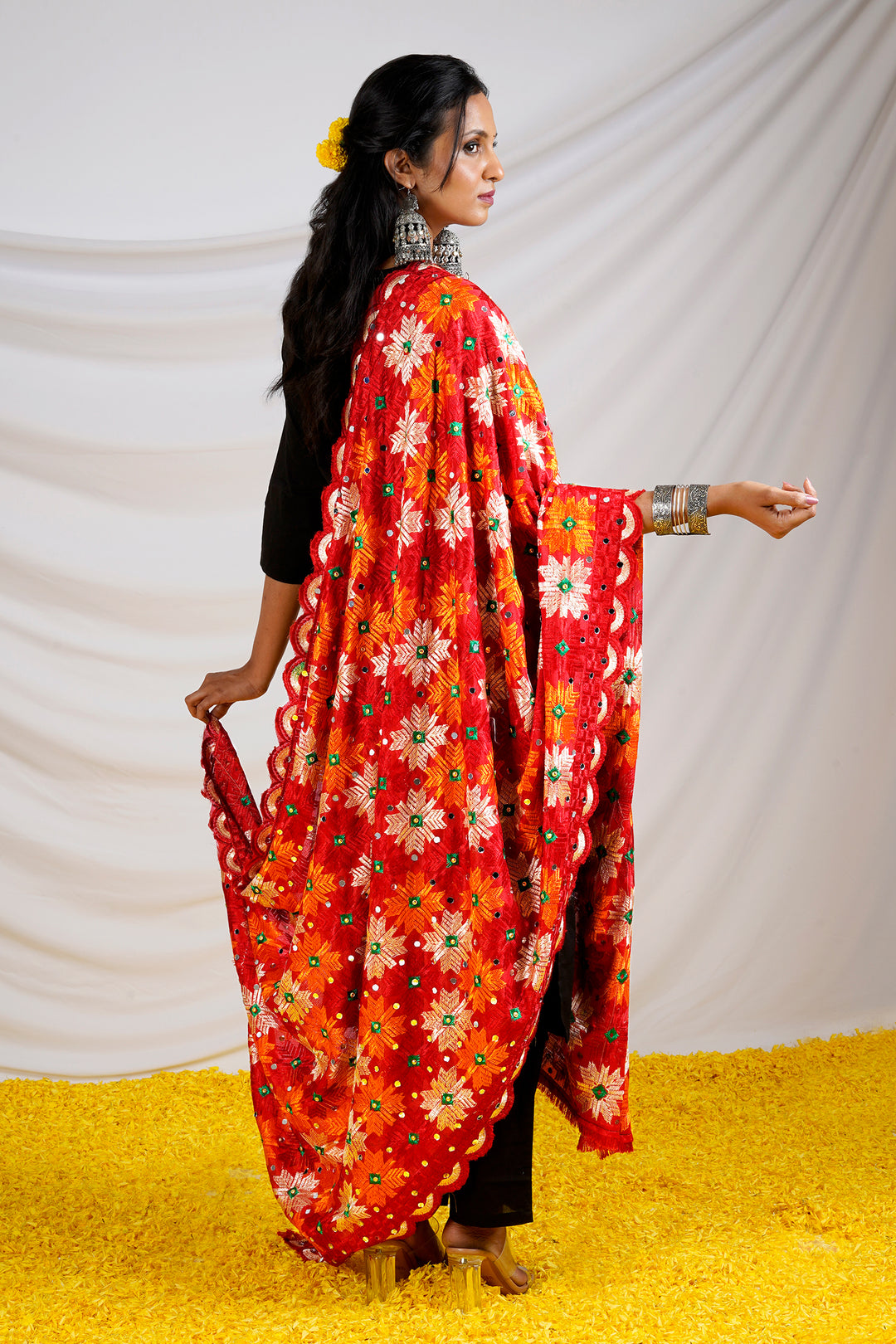 Teejh Amritsari Phulkari Dupatta
