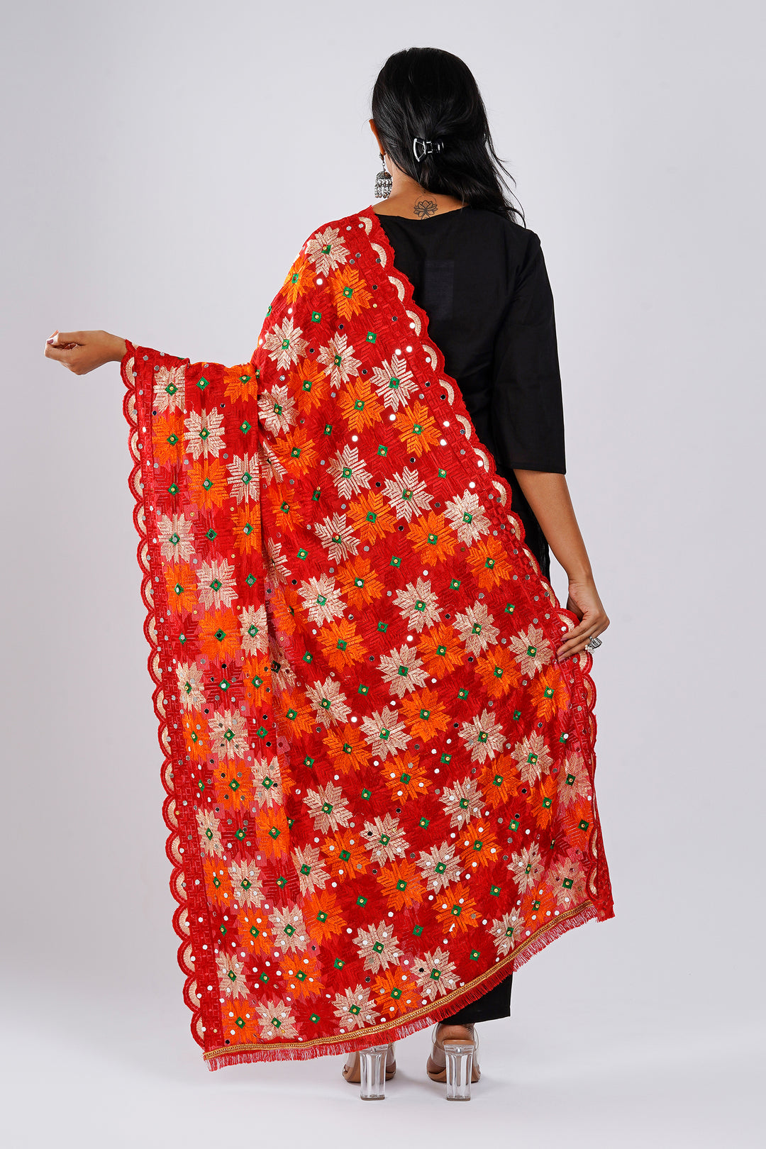 Teejh Amritsari Phulkari Dupatta