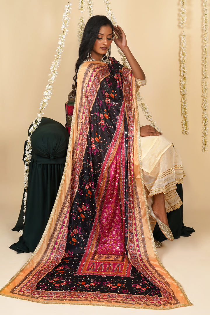 Teejh Tanirika Embellished Printed Dupatta