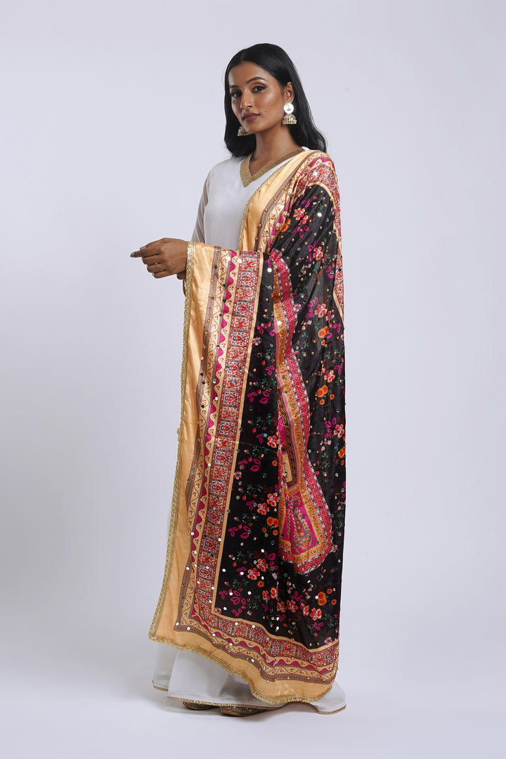 Teejh Tanirika Embellished Printed Dupatta