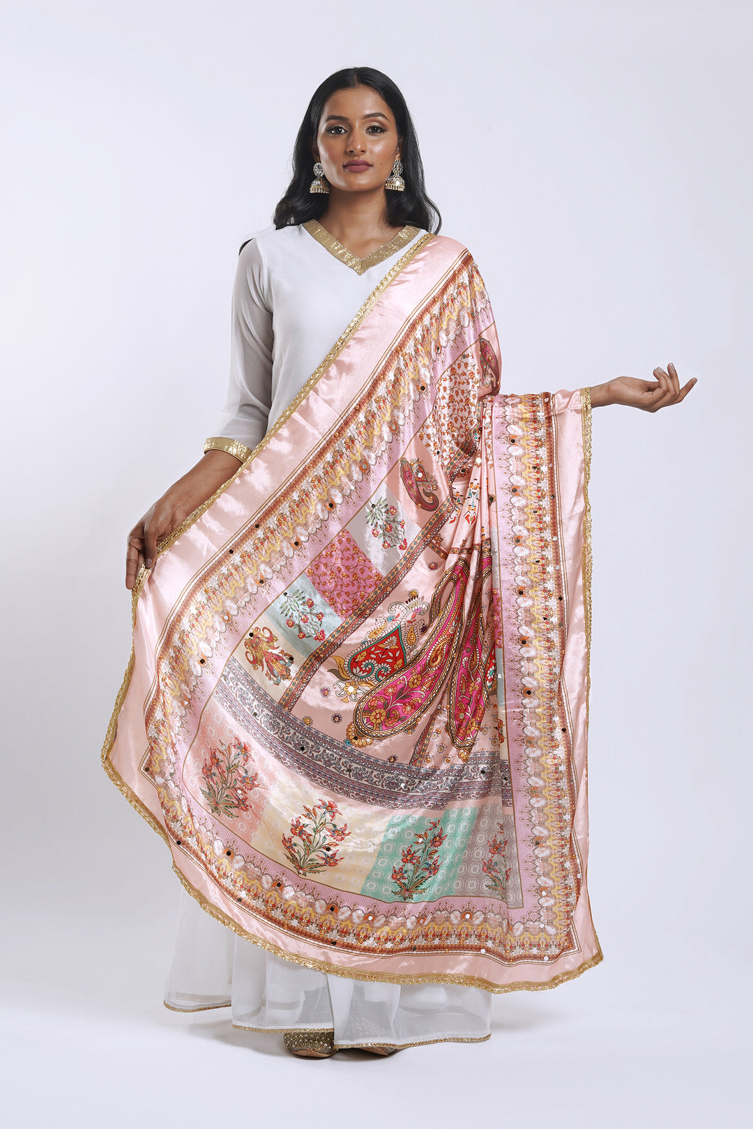 Teejh Hiraeth Embellished Printed Dupatta