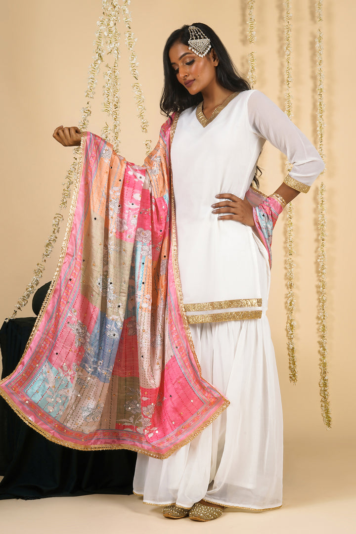 Teejh Sugandha Embellished Printed Dupatta