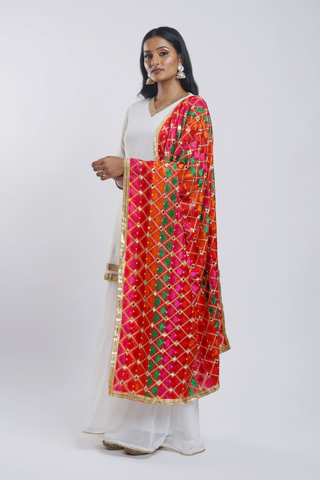 Teejh Neeladri Phulkari Dupatta