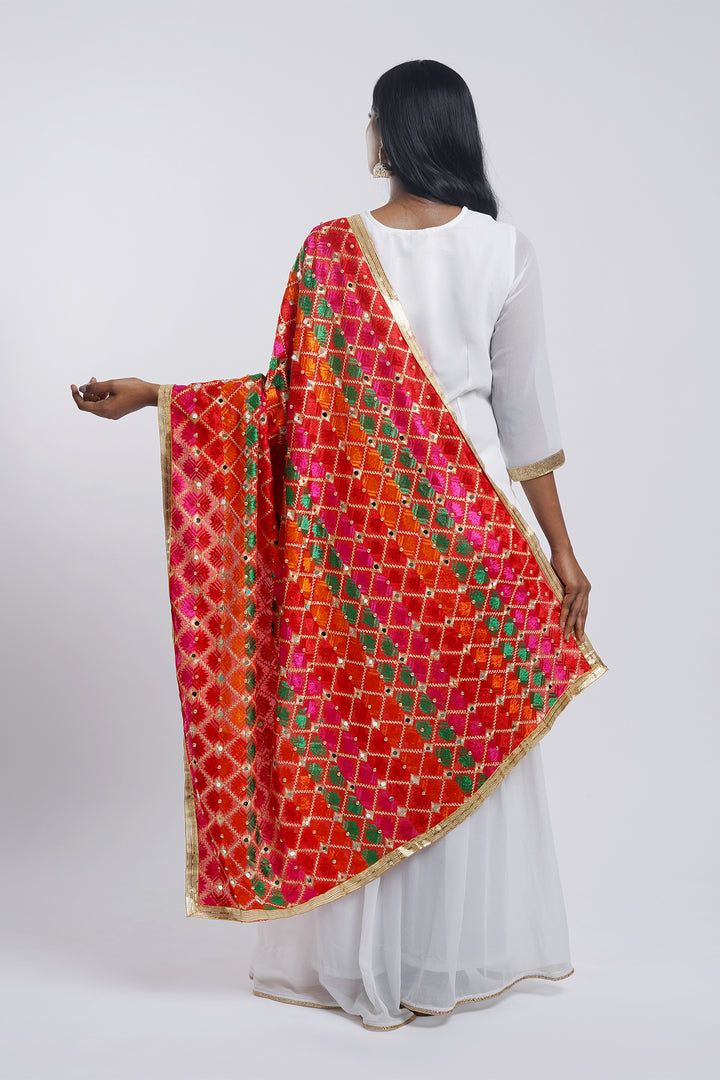 Teejh Neeladri Phulkari Dupatta