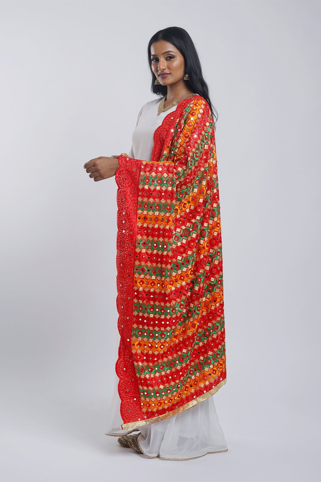 Teejh Varnika Phulkari Dupatta