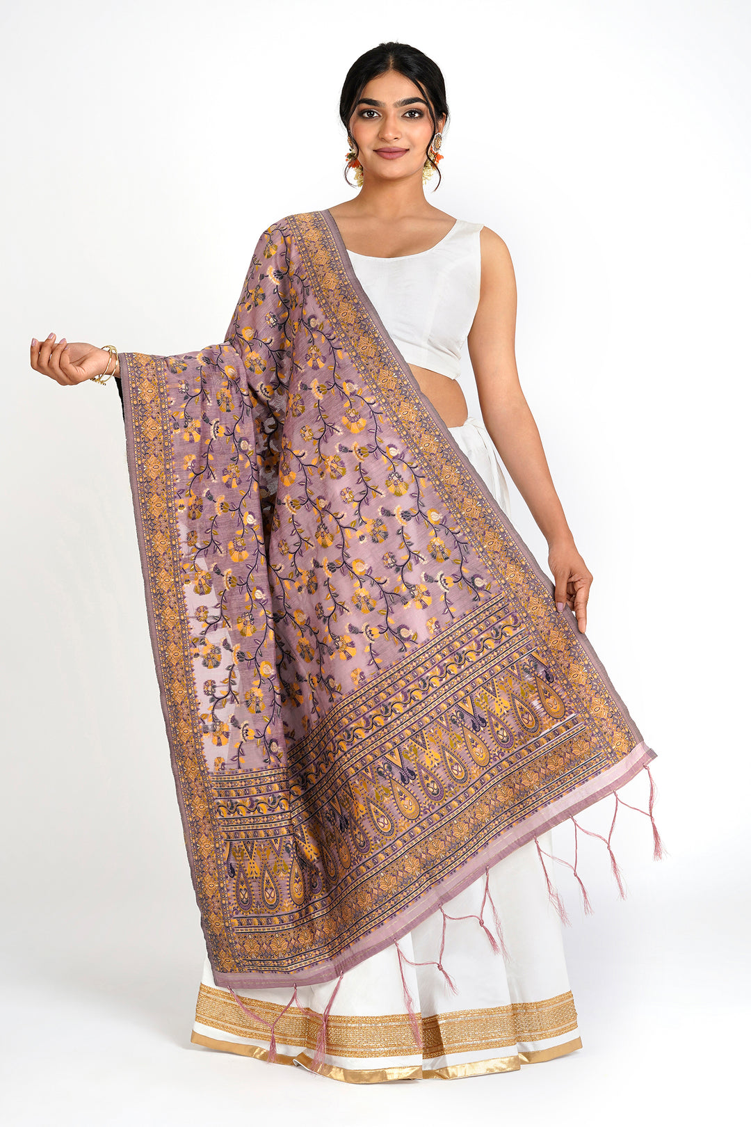 Teejh Bhaagyasree Pink Banarasi Dupatta