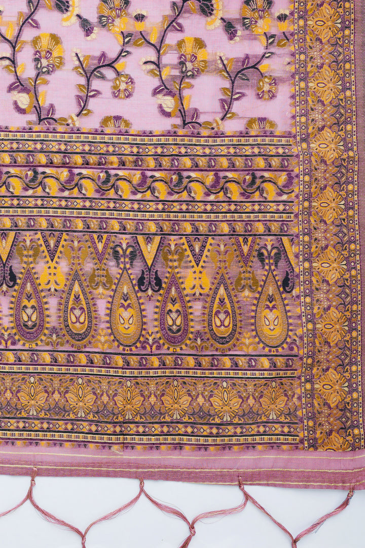 Teejh Bhaagyasree Pink Banarasi Dupatta