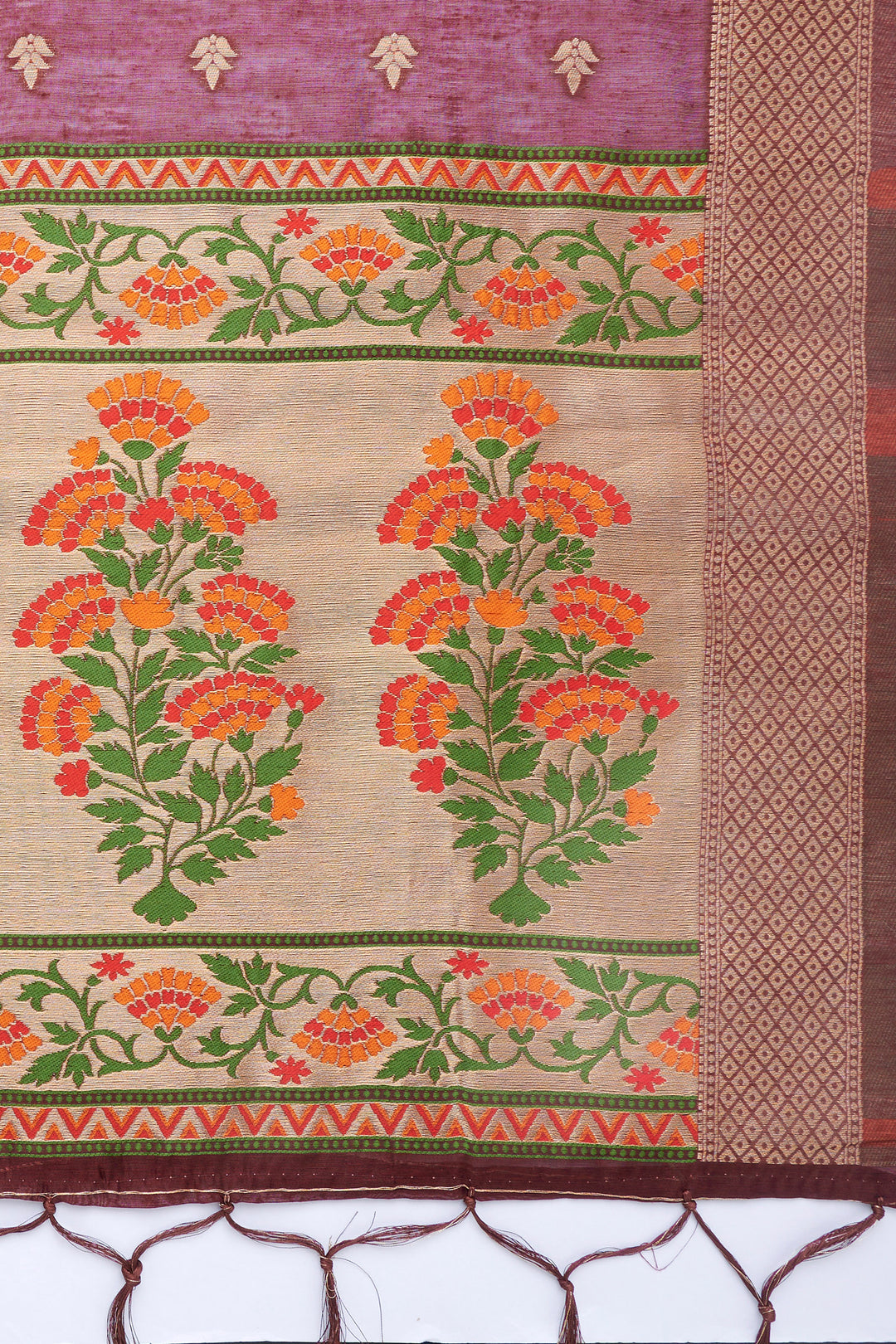 Teejh Champakali Maroon Banarasi Dupatta