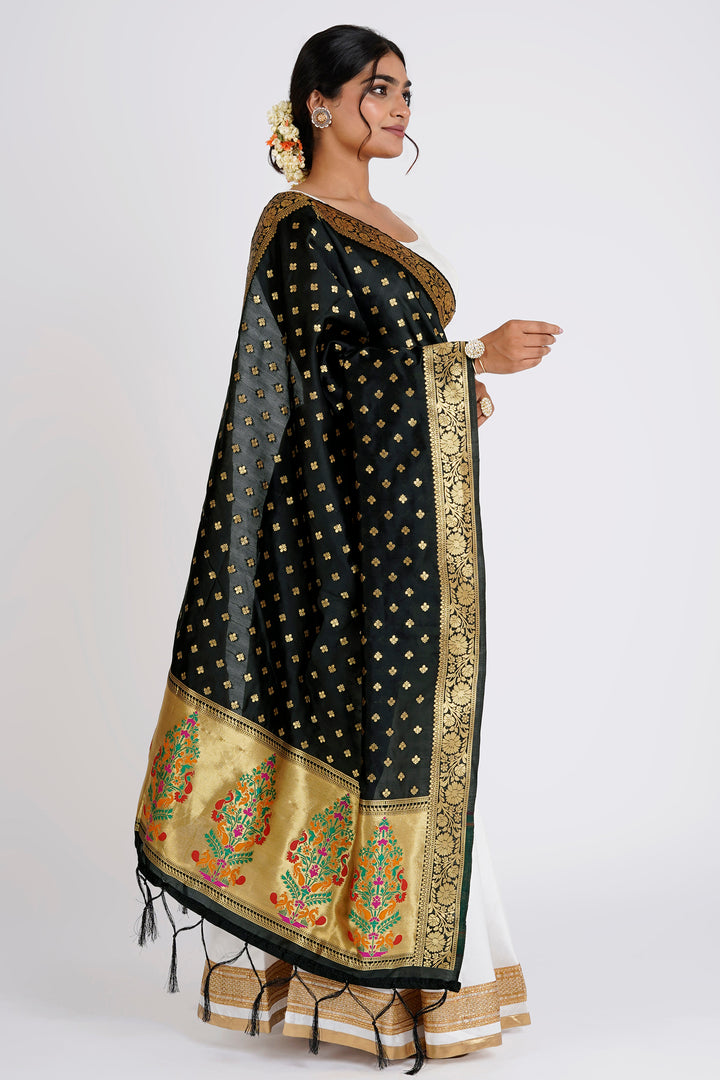 Teejh Chandra Black Banarasi Dupatta