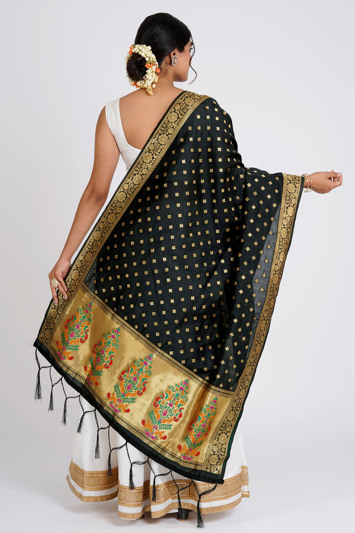 Teejh Chandra Black Banarasi Dupatta