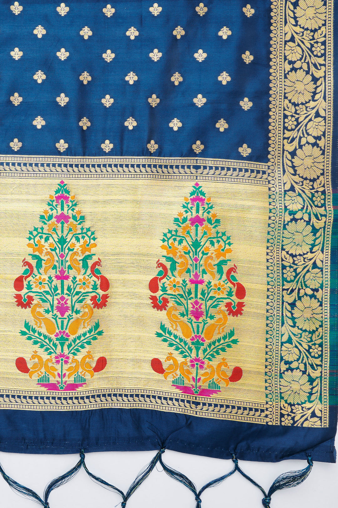 Teejh Chandra Midnight Blue Banarasi Dupatta
