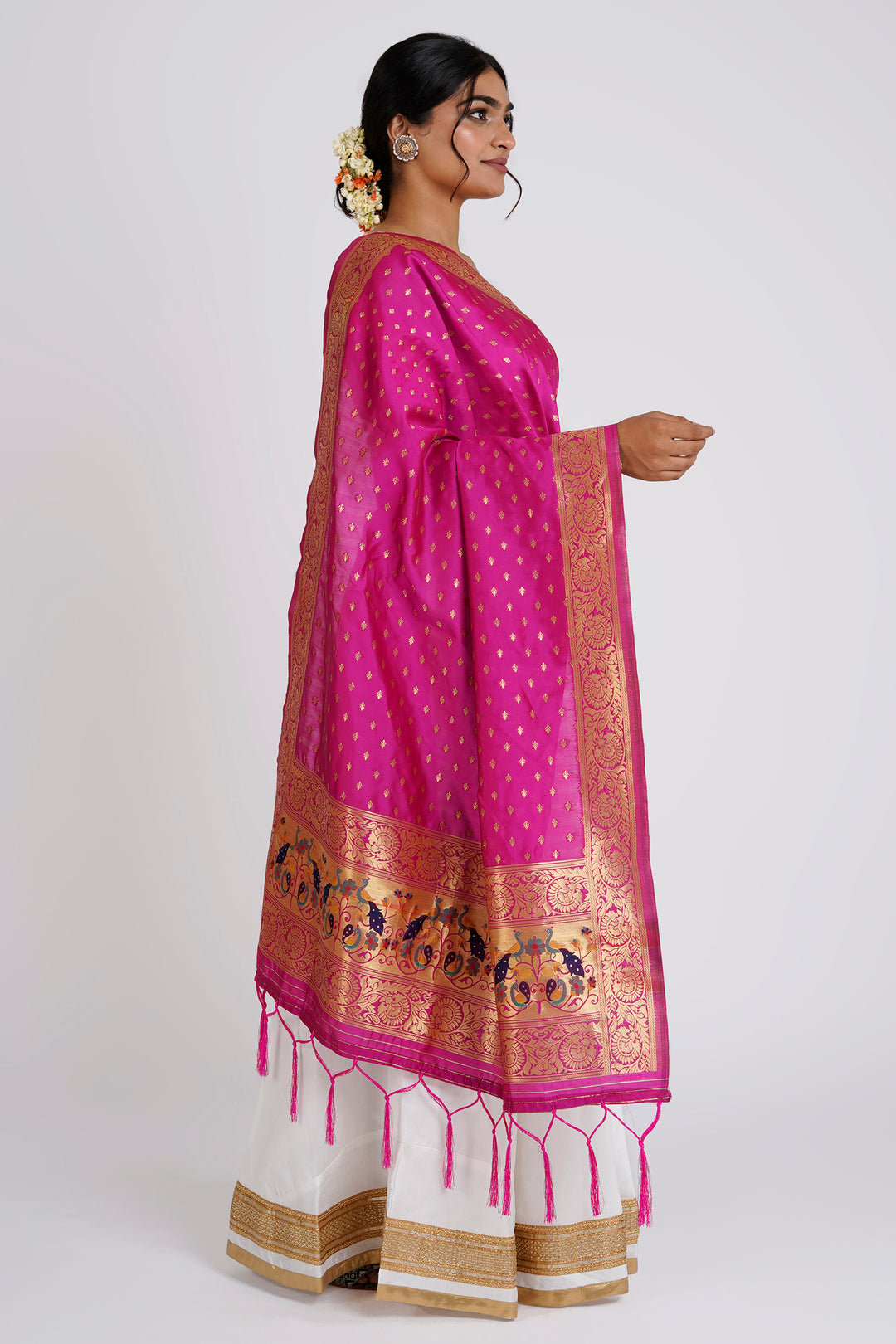 Teejh Chandira Rani Pink Banarasi Dupatta