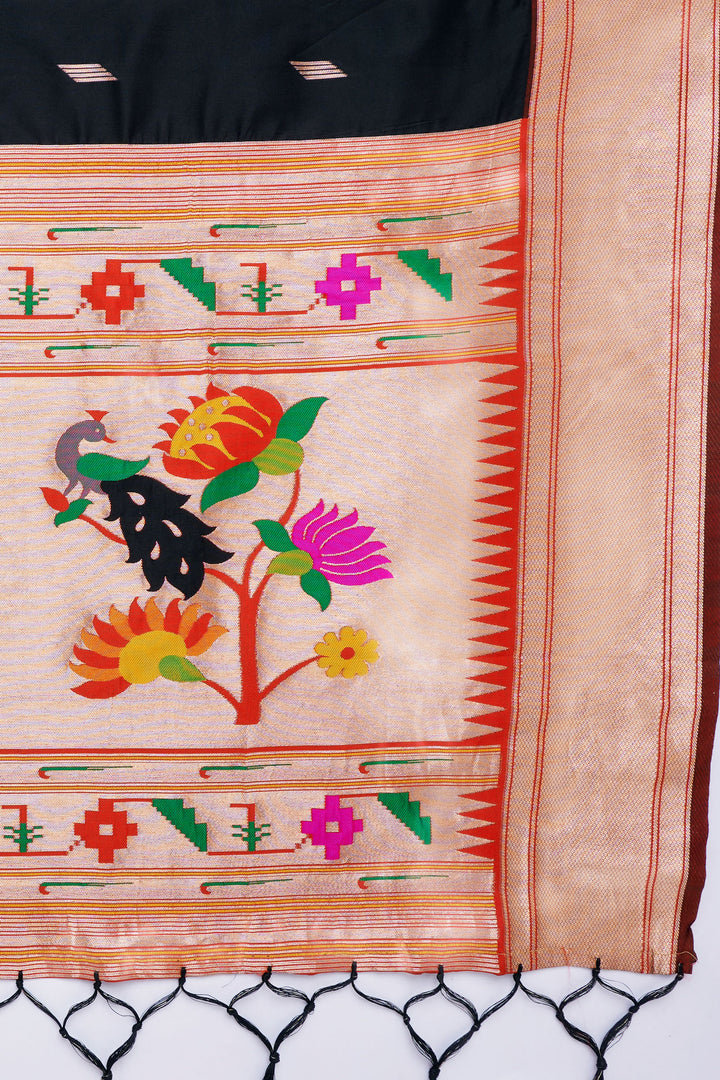 Teejh Chandrabhaga Black Banarasi Dupatta