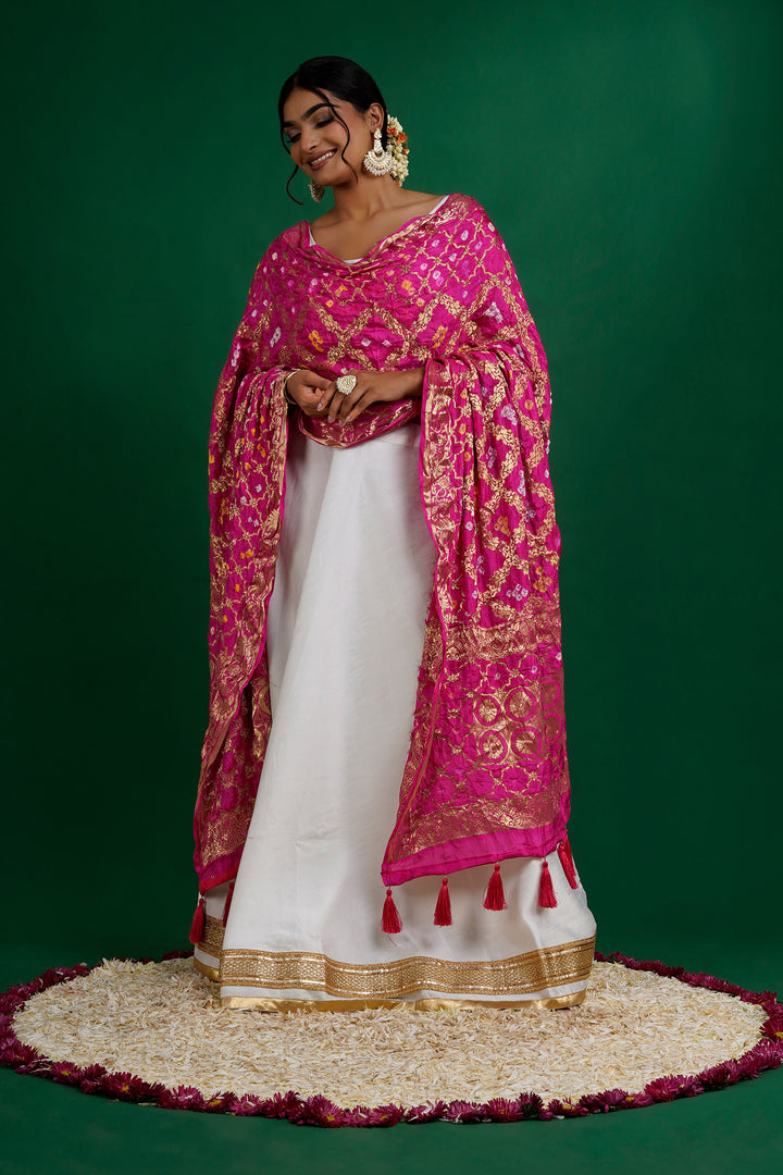 Teejh Chetna Pink Banarasi Dupatta