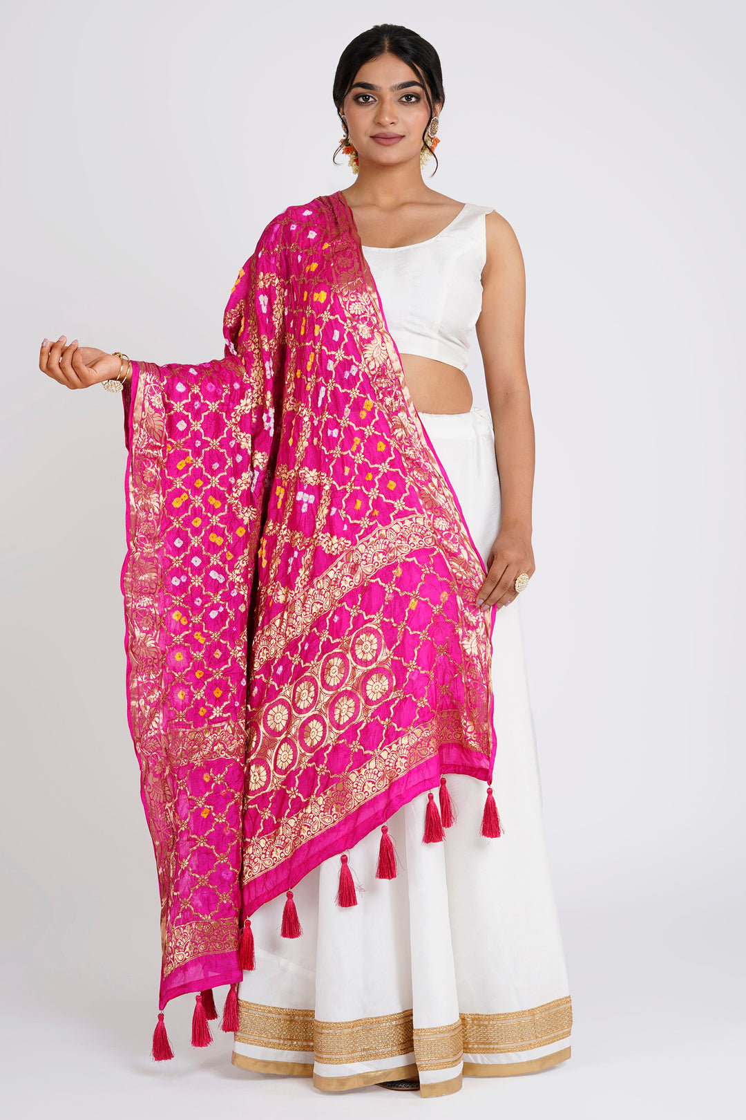 Teejh Chetna Pink Banarasi Dupatta